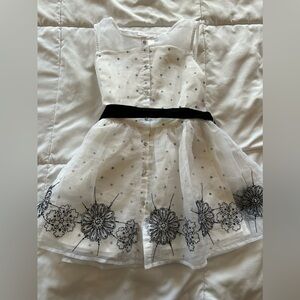 American Girl Pretty Holiday Dress Size 8 black white bow